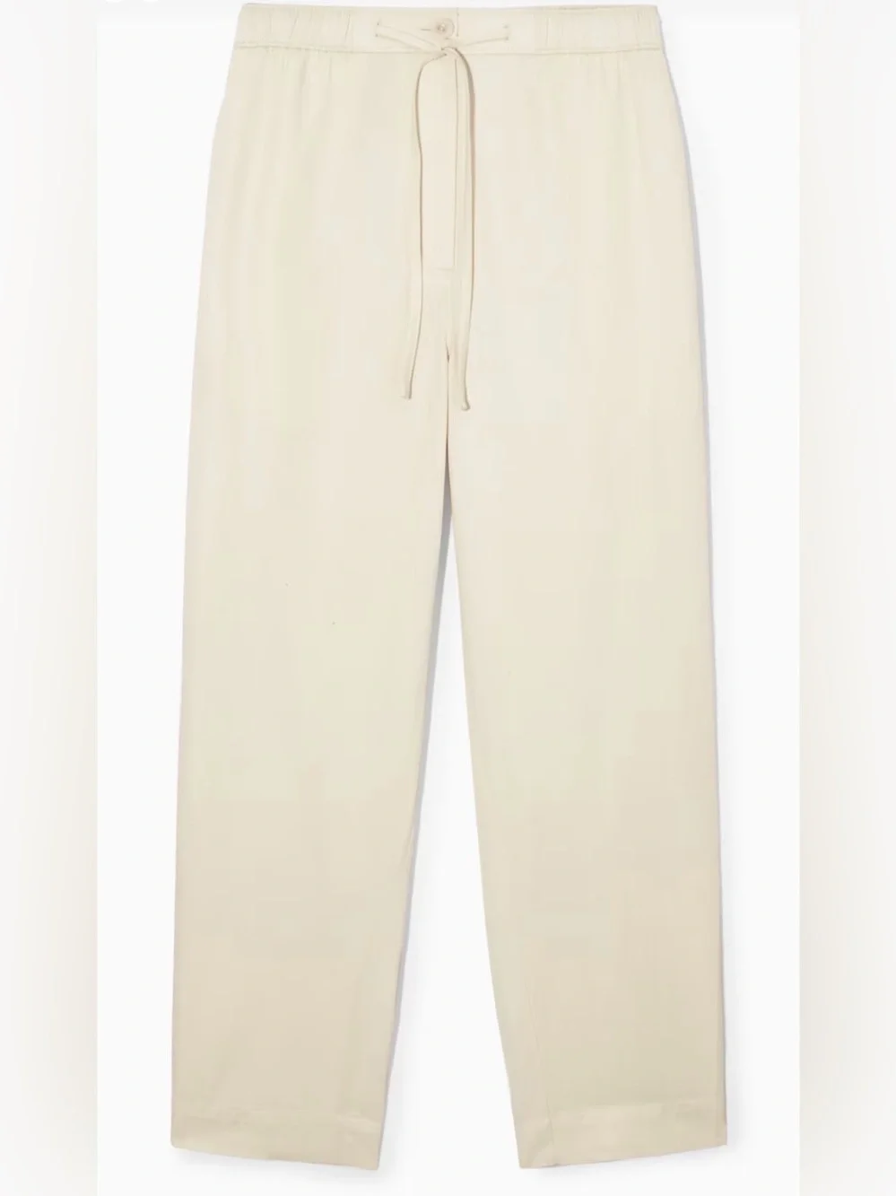 COS ☀️ Women’s BARREL-LEG DRAWSTRING TROUSERS Size 4 Off-white